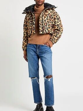 ReDone Originals 90s High Rise Loose Jeans in Breezy Indigo With Rips